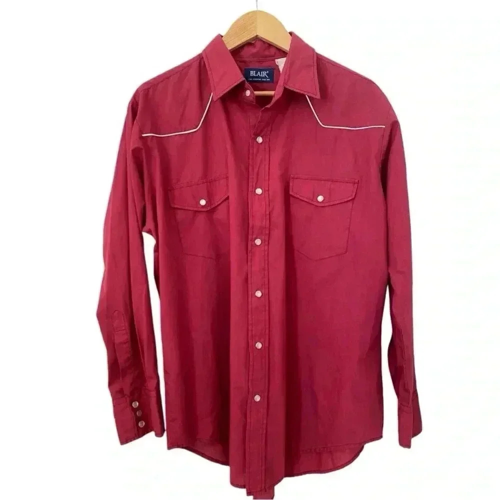 Blank NYC Red Men's Western Shirt